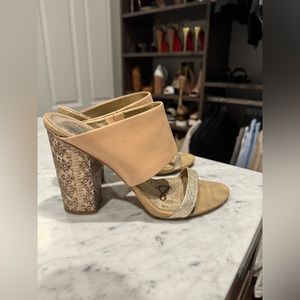 Slip on heeled sandal